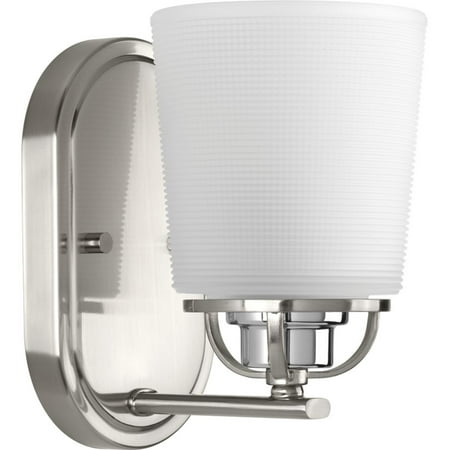West Village Collection One-Light Brushed Nickel Etched Double Prismatic Glass Farmhouse Bath Vanity Light
West Village Collection One-Light Brushed Nickel Etched Double Prismatic Glass Farmhouse Bath Vanity Light