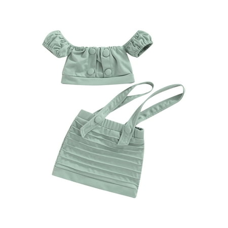 Musuos Little Girls Overalls Short Sleeve Off Shoulder Crop Top Suspender Ruched Skirt
Musuos Little Girls Overalls Short Sleeve Off Shoulder Crop Top Suspender Ruched Skirt