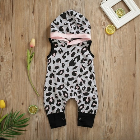 Newborn Baby Girls Sleeveless Leopard Hooded Romper Jumpsuit Bodysuit Overall Clothes Sunsuit
Newborn Baby Girls Sleeveless Leopard Hooded Romper Jumpsuit Bodysuit Overall Clothes Sunsuit
