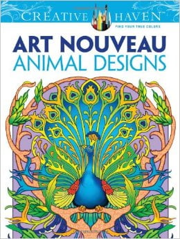 Dover Creative Haven Art Nouveau Animal Designs Coloring Book (Creative Haven Coloring Books) Multi-Colored