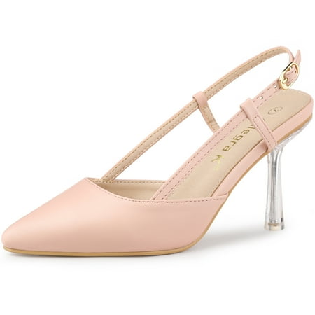 Unique Bargains Women s Slingback Heel Pointy Toe Stiletto Heels Mules