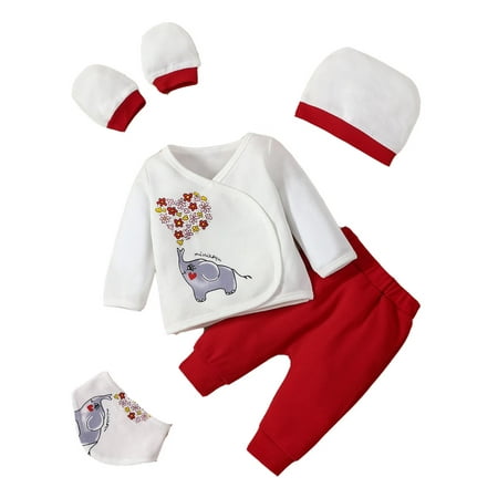 MIHOLL Newborn Baby Clothing Set Boy/Girl Cotton Cartoon Animal Print Shirt Pants Bib Hat for 6-24 Month
MIHOLL Newborn Baby Clothing Set Boy/Girl Cotton Cartoon Animal Print Shirt Pants Bib Hat for 6-24 Month