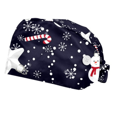 2PCS Working Cap with Buttons and Sweatband Adjustable Tie Back Hats Bouffant Caps Christmas Scrub Turban Hat
2PCS Working Cap with Buttons and Sweatband Adjustable Tie Back Hats Bouffant Caps Christmas Scrub Turban Hat