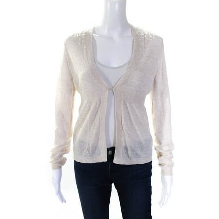 Pre-owned|Rebecca Taylor Womens V Neck Beaded Hook & Eye Cardigan Ecru Size Small
Pre-owned|Rebecca Taylor Womens V Neck Beaded Hook & Eye Cardigan Ecru Size Small