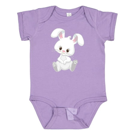 Inktastic Cute Sitting White Bunny Rabbit Gift Baby Boy or Baby Girl Bodysuit