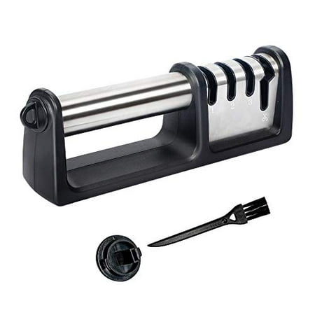 MechDoc 4-in-1 3-Stage Professional Chef Kitchen Knife Sharpener and Scissor Sharpener Tungsten Diamond and Ceramic Slots for Straight and Serrated Knives with Cleaning Brush Black
MechDoc 4-in-1 3-Stage Professional Chef Kitchen Knife Sharpener and Scissor Sharpener Tungsten Diamond and Ceramic Slots for Straight and Serrated Knives with Cleaning Brush Black