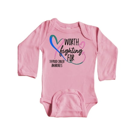Inktastic Thyroid Cancer Awareness Pink Blue Teal Heart Ribbon Gift Baby Boy or Baby Girl Long Sleeve Bodysuit 
Inktastic Thyroid Cancer Awareness Pink Blue Teal Heart Ribbon Gift Baby Boy or Baby Girl Long Sleeve Bodysuit