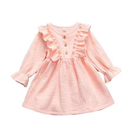 WUDATI Summer Princess Girl Party Dress Toddler Baby Kids Girls Pink Solid Color Long Sleeve Ruffle Botton Dress Princess Dress Performance dress perfectly comfortable
WUDATI Summer Princess Girl Party Dress Toddler Baby Kids Girls Pink Solid Color Long Sleeve Ruffle Botton Dress Princess Dress Performance dress perfectly comfortable