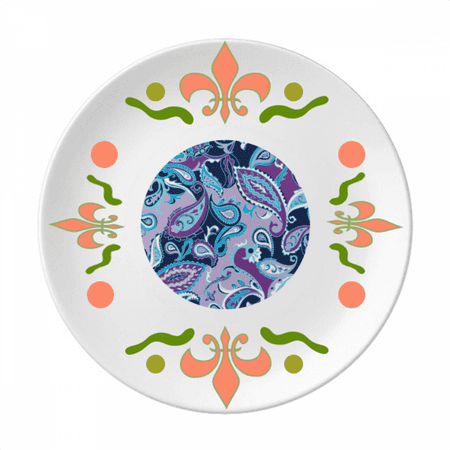 Blue Flower Point Line Pattern Flower Ceramics Plate Tableware Dinner Dish