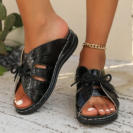 Ediodpoh Ladies Summer Retro Solid Colour Straps Bow Hollow Fish Mouth Slope with Thick Bottom Beach Large Size Sandals Slippers Womens Sandals Black 7.5(39)
Ediodpoh Ladies Summer Retro Solid Colour Straps Bow Hollow Fish Mouth Slope with Thick Bottom Beach Large Size Sandals Slippers Womens Sandals Black 7.5(39)