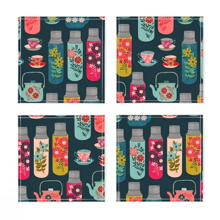 Linen Cotton Canvas Cocktail Napkins (Set of 4) - Tea Vintage Florals Party Cute Floral Teapot Flowers Bohemian Whimsical Garden Boho Nursery Coffee Print Cloth Cocktail Napkins by Spoonflower
Linen Cotton Canvas Cocktail Napkins (Set of 4) - Tea Vintage Florals Party Cute Floral Teapot Flowers Bohemian Whimsical Garden Boho Nursery Coffee Print Cloth Cocktail Napkins by Spoonflower