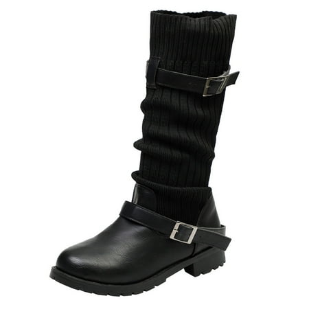 HGWXX7 Knitting Keep Toe Retro Middle Booties Strap Shoes Buckle Keep Warm Round Women Warm Women s Boots Fall Shoes
HGWXX7 Knitting Keep Toe Retro Middle Booties Strap Shoes Buckle Keep Warm Round Women Warm Women s Boots Fall Shoes