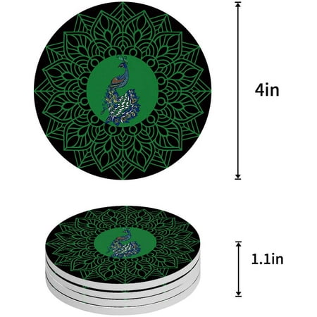 FMSHPON Peacock Set of 6 Round Coaster for Drinks Absorbent Ceramic Stone Coasters Cup Mat with Cork Base for Home Kitchen Room Coffee Table Bar Decor
FMSHPON Peacock Set of 6 Round Coaster for Drinks Absorbent Ceramic Stone Coasters Cup Mat with Cork Base for Home Kitchen Room Coffee Table Bar Decor