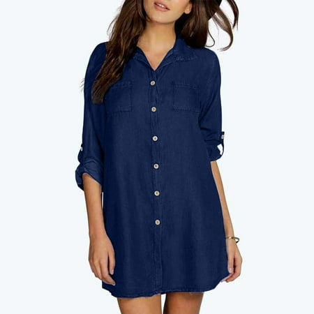 Kakina CMSX Clearance Womens Shirts for Summer Women s Summer Women s Fashion Casual Solid Color Sexy Fashion Casual Breasted Solid Denim Dress Shirts Suit
Kakina CMSX Clearance Womens Shirts for Summer Women s Summer Women s Fashion Casual Solid Color Sexy Fashion Casual Breasted Solid Denim Dress Shirts Suit