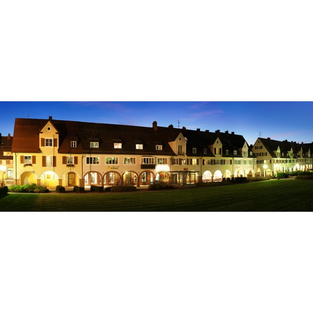 Houses at market square Freudenstadt Black Forest Baden-Wurttemberg Germany Stretched Canvas - Panoramic Images (36 x 12)