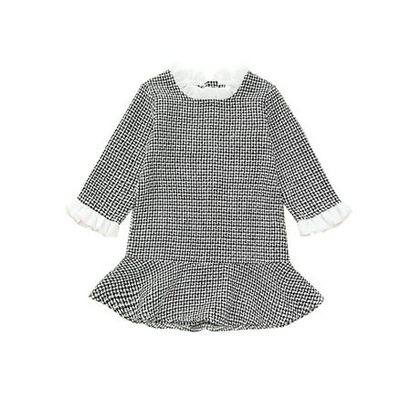 elfinBE Baby Child Girl Black And White Plaid Ruffle Long Sleeve Round Neck Lace Jumper Dress 3-8T
elfinBE Baby Child Girl Black And White Plaid Ruffle Long Sleeve Round Neck Lace Jumper Dress 3-8T