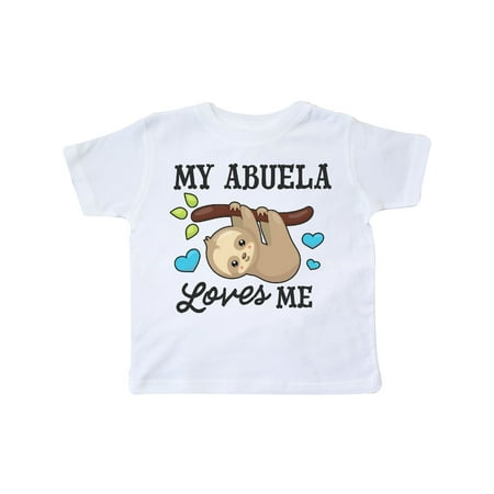 Inktastic My Abuela Loves Me with Sloth and Hearts Gift Toddler Boy or Toddler Girl T-Shirt