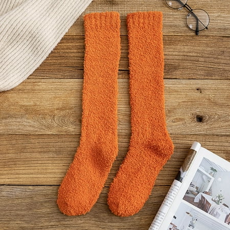 KEVCHE Winter Women Coral Fleece Socks Middle Tube Sleeping Home Solid Calf Socks Orange
KEVCHE Winter Women Coral Fleece Socks Middle Tube Sleeping Home Solid Calf Socks Orange