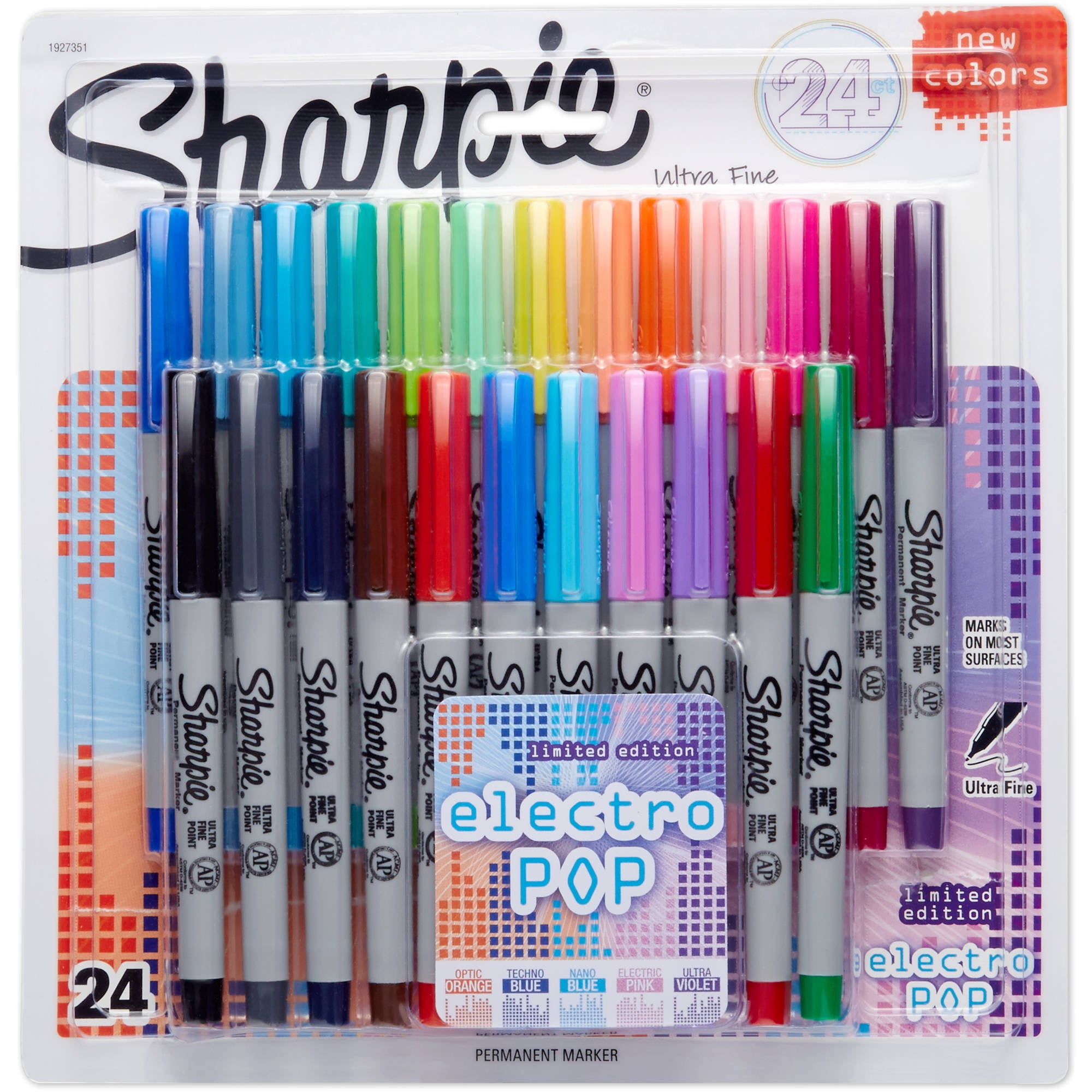 Sharpie Permanent Markers, Ultra-Fine Point, 80s Glam Colors, 24 ...
