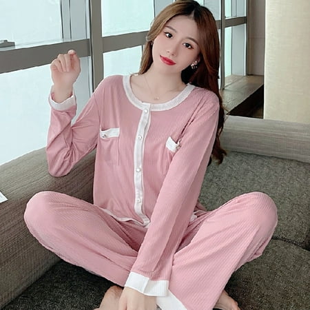Women s Pajamas Set Loose Casual Long Sleeve Cardigan Round Neck Sleepwear Women s Pajamas Set Loose Casual Long Sleeve Cardigan Fashion Round Neck Sleepwear Comfortable Spring Autumn Pink 2XL 430
Women s Pajamas Set Loose Casual Long Sleeve Cardigan Round Neck Sleepwear Women s Pajamas Set Loose Casual Long Sleeve Cardigan Fashion Round Neck Sleepwear Comfortable Spring Autumn Pink 2XL 430