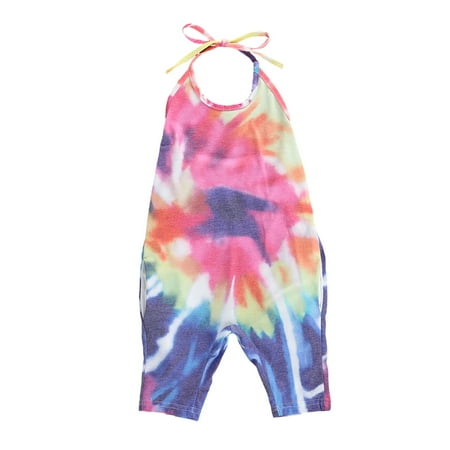 Toddler Little Girls Fashion Tie Dye Print Halter Neck Jumpsuit Loose Casual Backless Romper for Summer
Toddler Little Girls Fashion Tie Dye Print Halter Neck Jumpsuit Loose Casual Backless Romper for Summer