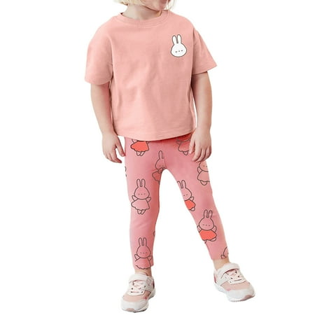 ZIZOCWA Toddler Girls Summer 2Pcs Outfits Set Cartoon Rabbit Printed Crewneck Short Sleeve T Shirts Ribbed Tops Casual Leggings Pants Pink Size4Year
ZIZOCWA Toddler Girls Summer 2Pcs Outfits Set Cartoon Rabbit Printed Crewneck Short Sleeve T Shirts Ribbed Tops Casual Leggings Pants Pink Size4Year