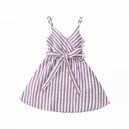 GWAABD Girl Casual Dress Purple Cotton Girls Dress Summer Sleeveless V Neck Stripe Printed with Belt Princess Dress toddler Clothes 90
GWAABD Girl Casual Dress Purple Cotton Girls Dress Summer Sleeveless V Neck Stripe Printed with Belt Princess Dress toddler Clothes 90
