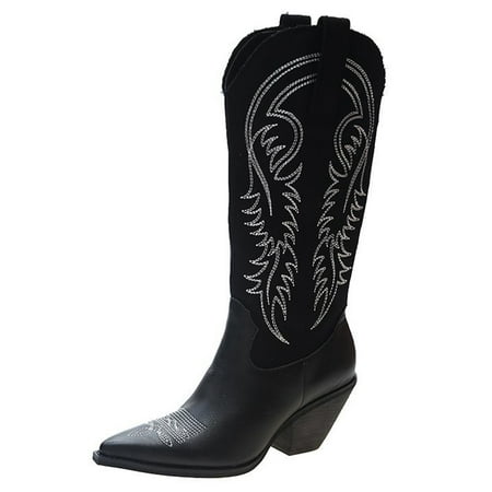 Crocowalk Women Comfort Casual Vintage Wide Calf Boot Work Anti Slip Retro Block Western Cowgirl Boots Black 7
Crocowalk Women Comfort Casual Vintage Wide Calf Boot Work Anti Slip Retro Block Western Cowgirl Boots Black 7