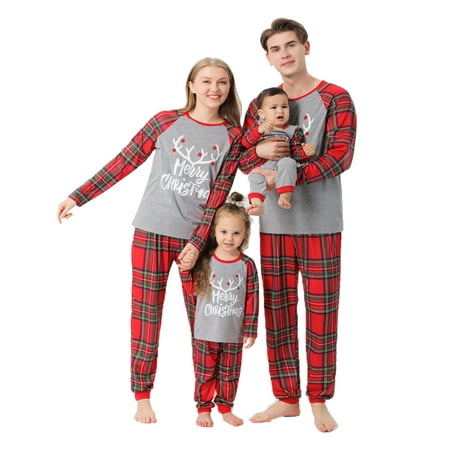 Yinyinxull Merry Christmas Family Matching Cotton Pajamas Set Plaid Letter Printed Long Sleeve Tops+Long Pants for Adult Kids Baby
Yinyinxull Merry Christmas Family Matching Cotton Pajamas Set Plaid Letter Printed Long Sleeve Tops+Long Pants for Adult Kids Baby