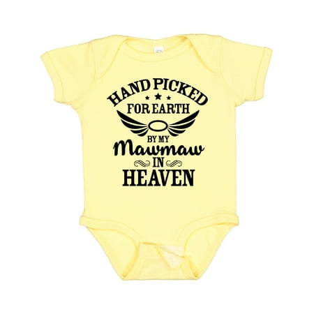 Inktastic Handpicked for Earth by My Mawmaw in Heaven with Angel Wings Gift Baby Boy or Baby Girl Bodysuit
Inktastic Handpicked for Earth by My Mawmaw in Heaven with Angel Wings Gift Baby Boy or Baby Girl Bodysuit