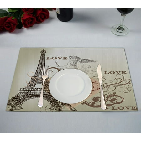 ECZJNT Vintage card with Eiffel tower Placemat Table Mat Cup Mat 12x18 inch Set of 2
ECZJNT Vintage card with Eiffel tower Placemat Table Mat Cup Mat 12x18 inch Set of 2