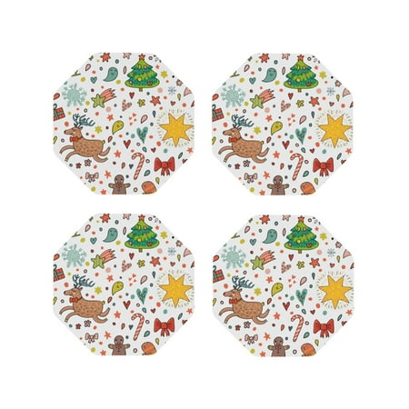 Fuzoiu Winter Christmas And New Year Deer Print Leather Coasters Set Drink Coasters Set of 4 for Tabletop Protection Durable PVC Coasters Home Décor and Housewarming Gift-Octagon
Fuzoiu Winter Christmas And New Year Deer Print Leather Coasters Set Drink Coasters Set of 4 for Tabletop Protection Durable PVC Coasters Home Décor and Housewarming Gift-Octagon