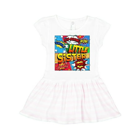 Inktastic Little Sister Comic Book Gift Toddler Girl Dress