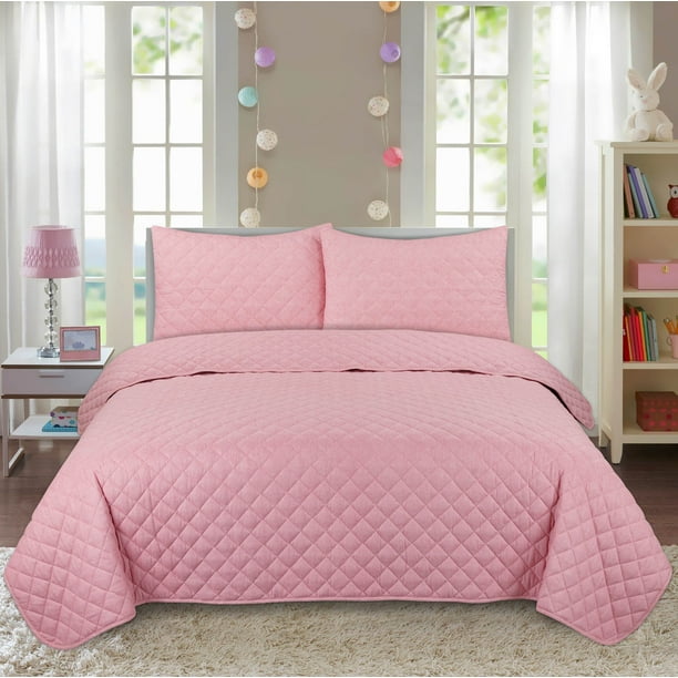 Your Zone Cotton Flannel Quilt Set, Twin/Twin XL, Polar Pink