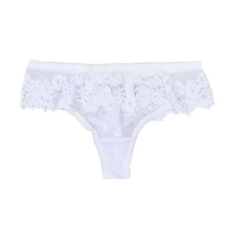 Women s Dig-Free Comfort Waistband with Lace Microfiber V-Shape Thong 5-Pack