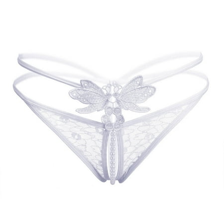 Odeerbi Seamless Thong Underwear for Women Fashion Sexy Embroidery Flower Pearl Transparent Gauze Low Waist G-string Panties White
Odeerbi Seamless Thong Underwear for Women Fashion Sexy Embroidery Flower Pearl Transparent Gauze Low Waist G-string Panties White