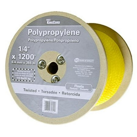 The MIBRO Group 235077 0.25 x 1200 in. Twisted Polypropylene Rope Yellow