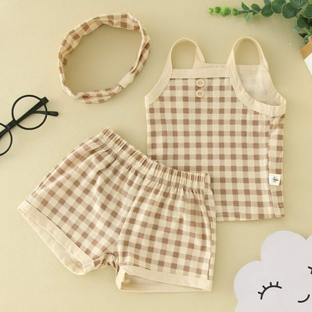 Hunpta Newborn Infant Baby Girls Boys Sleeveless Plaid Strap Vest T Shirt Tops Shorts Headband 3PCS Outfits Clothes Set
Hunpta Newborn Infant Baby Girls Boys Sleeveless Plaid Strap Vest T Shirt Tops Shorts Headband 3PCS Outfits Clothes Set