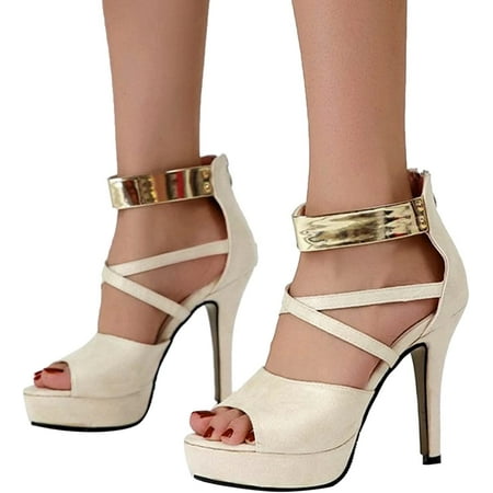 Platform Stiletto Sandals for Women Fish Mouth Open Toe Zipper High Heels Strap Hollow Metal Elegant Sexy Shiny Sandals (Black 6.5)
Platform Stiletto Sandals for Women Fish Mouth Open Toe Zipper High Heels Strap Hollow Metal Elegant Sexy Shiny Sandals (Black 6.5)