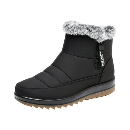 Luiyenes Winter Comfortable Cotton Shoes Anti Slip Boots For Women Snow Boots Waetpoof