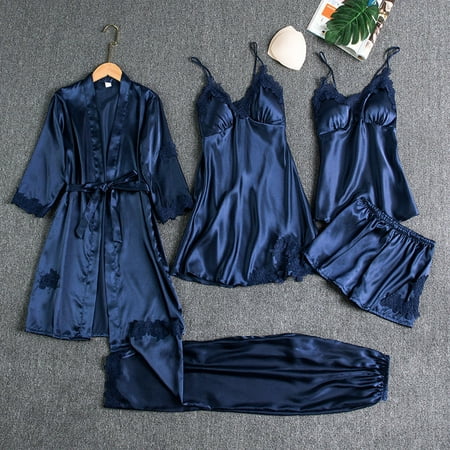 Female Pajamas Set 5pcs Sleepwear Sexy Lace Comfortable Sleepwear Loungewear
Female Pajamas Set 5pcs Sleepwear Sexy Lace Comfortable Sleepwear Loungewear