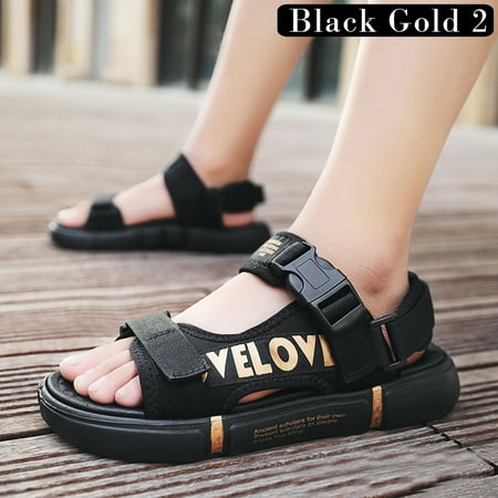 Men Sandals Anti-slip Breathable Open Toe Casual for Summer Beach Outdoor 45 Black Gold 2
Men Sandals Anti-slip Breathable Open Toe Casual for Summer Beach Outdoor 45 Black Gold 2