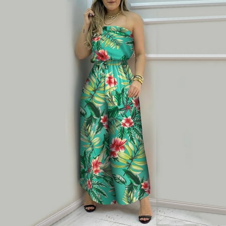 Women Fashion Halter Backless Slit Leg Floral Print Jumpsuit Pajamas Overalls for Women Juniors Body Suits
Women Fashion Halter Backless Slit Leg Floral Print Jumpsuit Pajamas Overalls for Women Juniors Body Suits