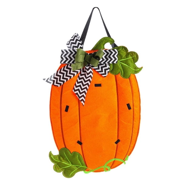 Evergreen Pumpkin Monogram Outdoor Safe Felt Door Decor, Keep your front door seasonal and stylish with this decorative door hanger By Evergreen Flag Garden from USA