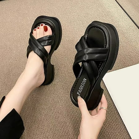 Cathalem Slide Sandal for Women Comfort Women S Outer Thick Bottom Sandals Fashion Flat Bottom Color And Womens Wedge Sandals Black 7
Cathalem Slide Sandal for Women Comfort Women S Outer Thick Bottom Sandals Fashion Flat Bottom Color And Womens Wedge Sandals Black 7
