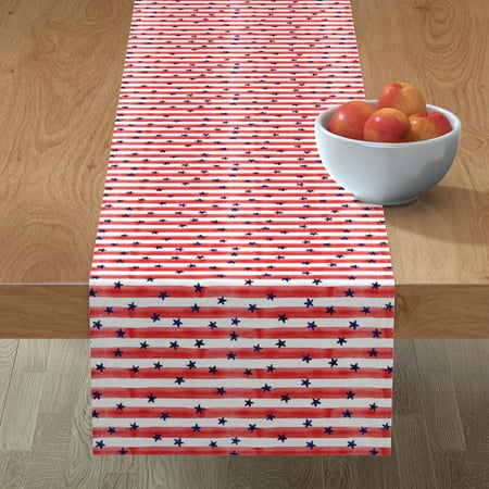 Cotton Sateen Table Runner 108 - Stars Stripes Blue Red Watercolor 4Th Of July Usa Trendy Stripe Independence Day American Flag Print Custom Table Linens by Spoonflower
Cotton Sateen Table Runner 108 - Stars Stripes Blue Red Watercolor 4Th Of July Usa Trendy Stripe Independence Day American Flag Print Custom Table Linens by Spoonflower