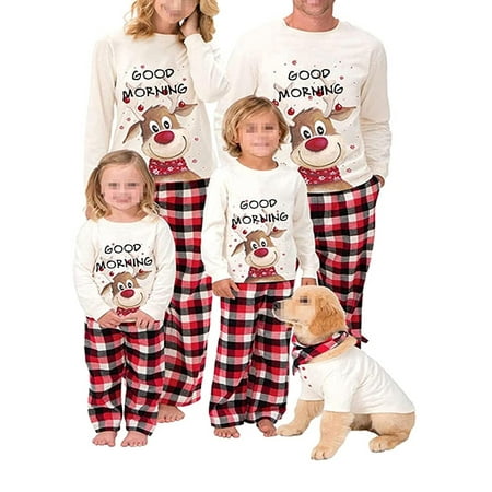 Christmas Pajamas for Family Matching Long Sleeve Elk Print T-shirt + Plaid Pants Holiday Xmas Family Jammies Sleepwear
Christmas Pajamas for Family Matching Long Sleeve Elk Print T-shirt + Plaid Pants Holiday Xmas Family Jammies Sleepwear