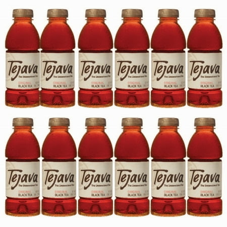 Tejava Unsweetened Iced Tea, Black, 16.9oz PET Bottles,100% Sugar-Free, 0 Calories, No Preservatives, Bold & Smooth Taste, Keto, Non-GMO-Verified, from Rainforest Alliance-Certified farms (12-pack)