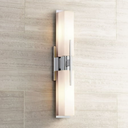 Possini Euro Design Modern Wall Light Chrome 23 1/2 White Glass Vanity Fixture for Bathroom Over Mirror
Possini Euro Design Modern Wall Light Chrome 23 1/2 White Glass Vanity Fixture for Bathroom Over Mirror