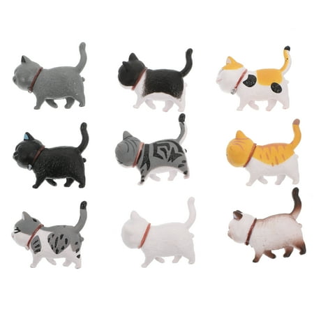 NUOLUX 9 Pcs Cat Fridge Magnets Decorative Animal Fridge Magnets 3D Stereo Stickers
